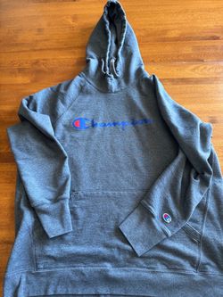 Champion Script Logo Pullover Hoodie Gray