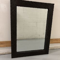 High End Designer Mirror with Carved Wooden Frame 