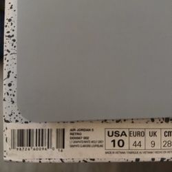 jordan 5 wolf grey Size 10 9.5 Men’s 