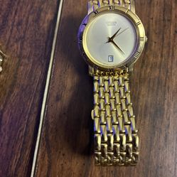 24k gold plated mother of pearl men’s citizens watch