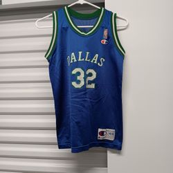 Vintage 90s Champion Dallas Mavericks Jamal Mashburn Jersey Youth Size Large