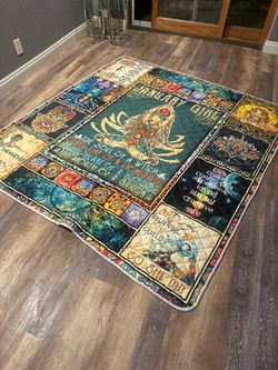 Large full size January zodiac yogi yoga pants quilter spiritual quilt comforter blanket