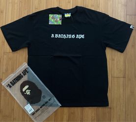 BAPE black tee with gothic lettering Size L