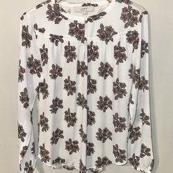 White Floral Blouse NEW
