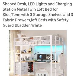 Twin Loft Bed –, Barely Used! $25