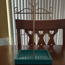 Teal and Silver Jewelry Organizer (Neclaces, Rings, Earrings)