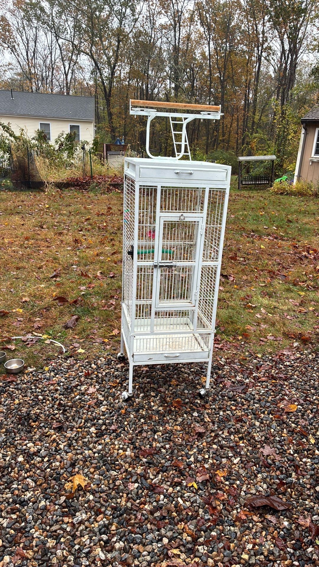 Bird Cage And Toys And Bowls