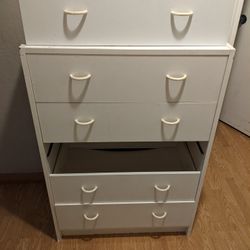Sturdy Heavy White Tall Dresser 