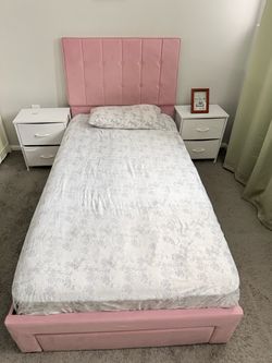 Pink Upholstered Twin Bed Frame, everything regarding the price