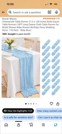 Table runner baby blue