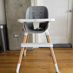 Convertible Wooden High Chair - Adjustable