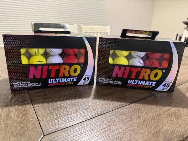 NITRO ULTIMATE DISTANCE SOFT GOLF BALLS 45 Balls Matte Finish NEW ON BOX