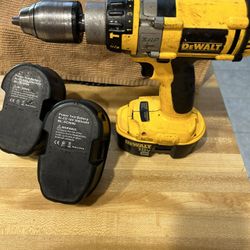 DeWalt Hammer Drill And 2 Extra Batteries