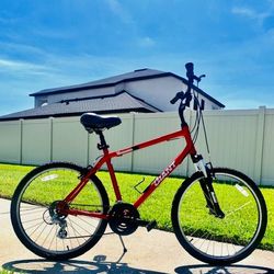 Matte Red 26" Men's Giant Sedona DX Upright Riding 21-Speed Bicycle with Front Suspension & a Comfort Seat Post Recently Tuned, Large, Awesome Tires! 