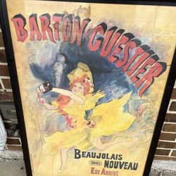 Rare french antique framed picture