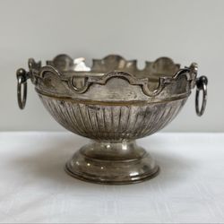 Vintage Antique Style Silver Plate Monteith Bowl 7”x 11.75”