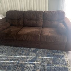 Brown Suede Couch 