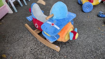Rockabye Airplane plush soft rocker rocking horse