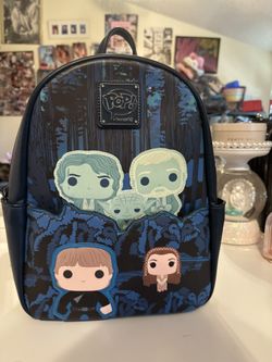 Loungefly Pop Star Wars Luke Leia Force Ghosts Glow In The Dark Mini Backpack