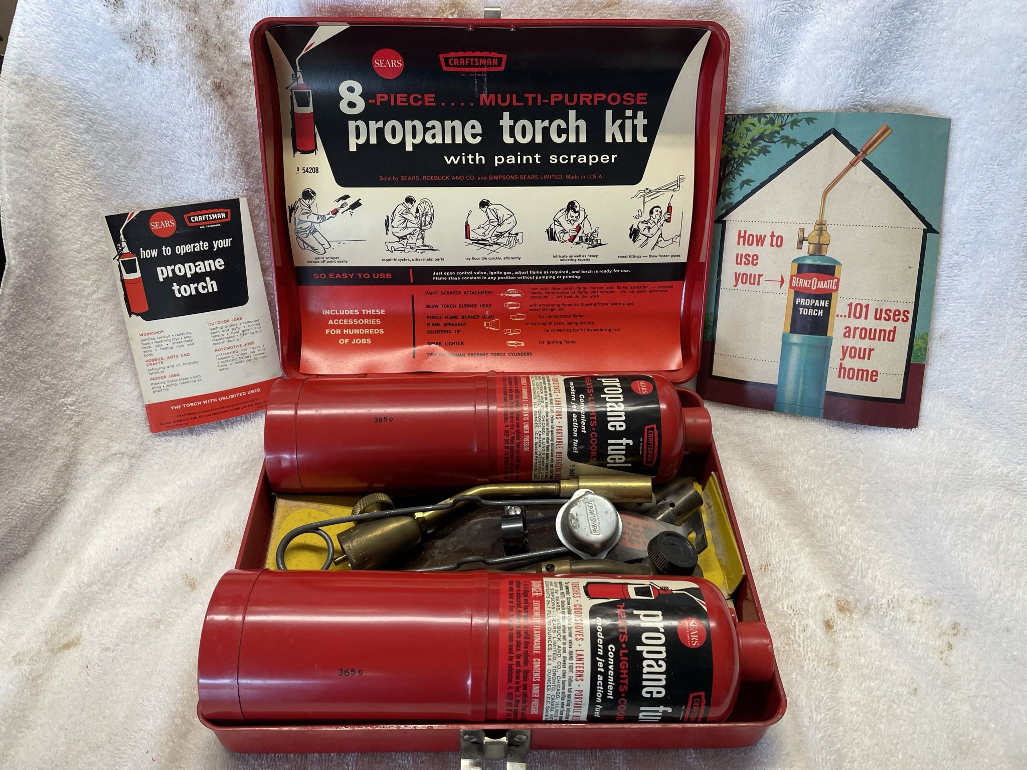 Classic Sears Craftsman 8 PIECE MULTI-PURPOSE propane torch kit