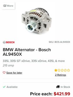 BMW Bosch alternator AL9450X