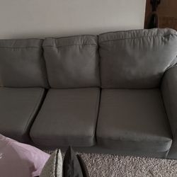 Grey Fabric 125" 2 Piece L-Shaped Sectional with Right Arm Facing