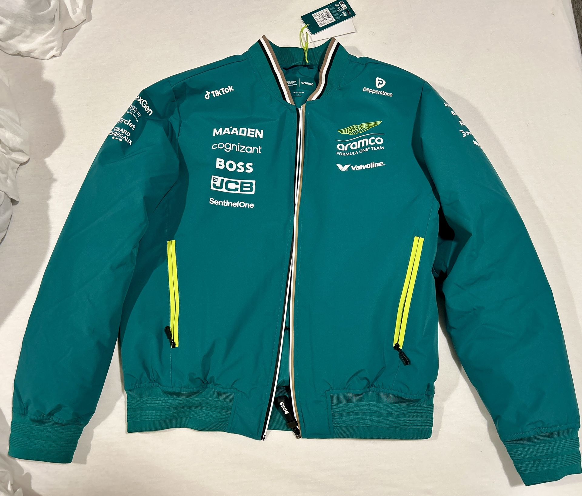 Aston Martin F1 Aramco Team Bomber Jacket 2025 Green — Medium