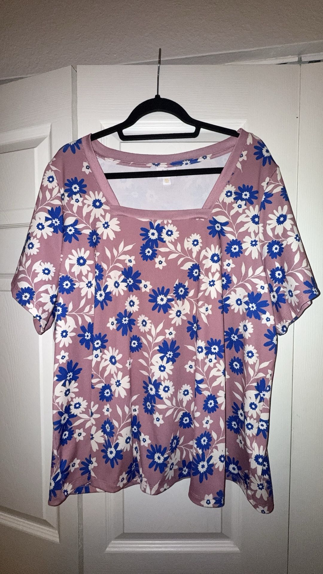 LuLaRoe Martha Floral Print Square Neck Top - Woman’s Size 3XL