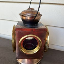 Antique Brass Gold Metal Nautical Style Lantern Tea Light Holder 