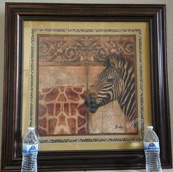 Large Framed Zebra Picture