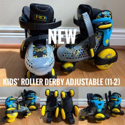 Kids’ Fun Roll Beginner Roller Skates by Roller Derby, Adjustable Sizing 11-2
