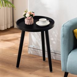 2 Round Black Side Table