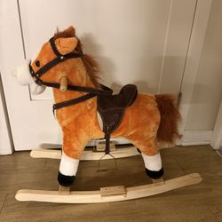 Kids Plush Rocking Horse With Sound