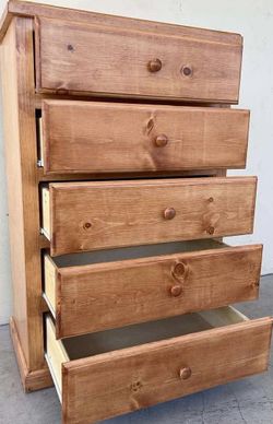 5 Drawer Oak Wood Pinewood 