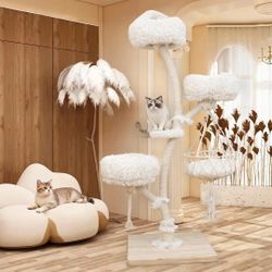 New 70" Modern Multi-Level Cat Tree Tower for Indoor Cats, Cat Trees with Sisal Scratching Post, Luxury Cats Tower Furniture for Multiple Cats with Sw