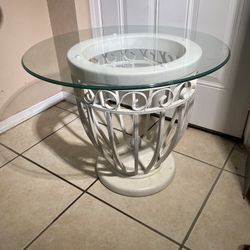 Small Vintage Glass Table 