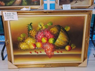 24"x 36" Gold Leaf Frame with Paintings