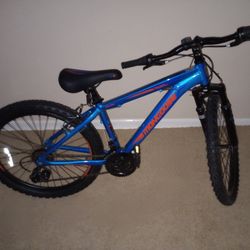 MONGOOSE Boys' Flatrock Mountain Bike 24", 21 Speed Blue&Orange