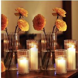 Glass Cylinder Centerpieces Vases Set 20 Pcs