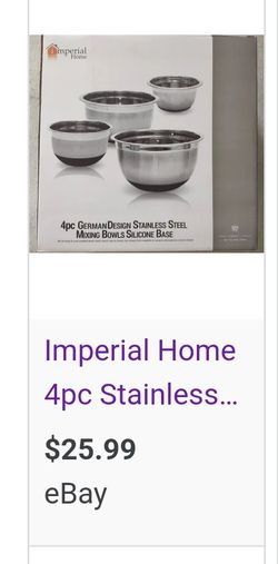 IMPERIAL HOME 4 Pc Mixing Bowls