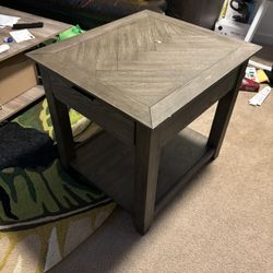 Rawson Flannel Grey 1 Drawer End Table