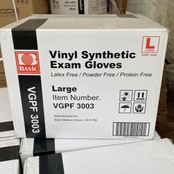 Vinyl synthetic exam gloves Individual box or by the case