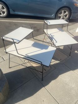 Vintage Mid Century Modern Pair Of Side Tables Table Plant Stand 