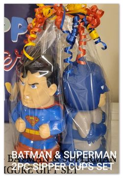 Batman & Superman 2 pc Sipper Cup set