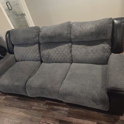 Leather And Cloth Couch