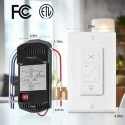 Universal 3 Speed Ceiling Fan Light Switch Control Kit,