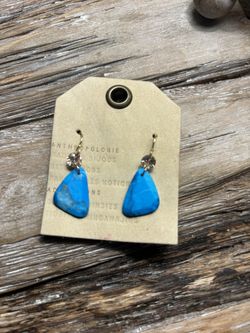 Anthropologie Stone Drop Earrings/Turquoise /Lightweight