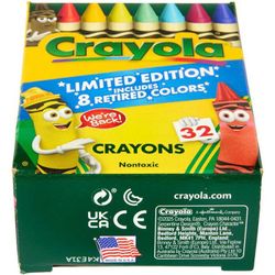 2025 Limited Edition 32 Pack Crayola Crayons With 8 Retired Colors