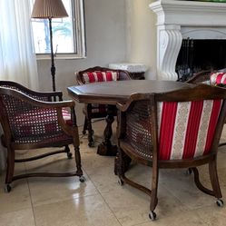 Vintage Game Table With 4 Chairs