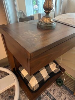 Dark wood nightstand